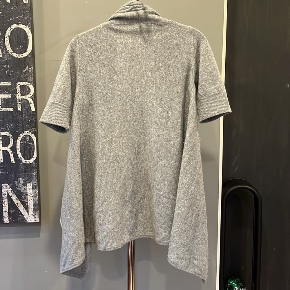 🇪🇸🐠KENAR 100% 2-Ply Cashmere boho Open Cardigan Sweater cable short sleeve XS - Picture 6 of 6